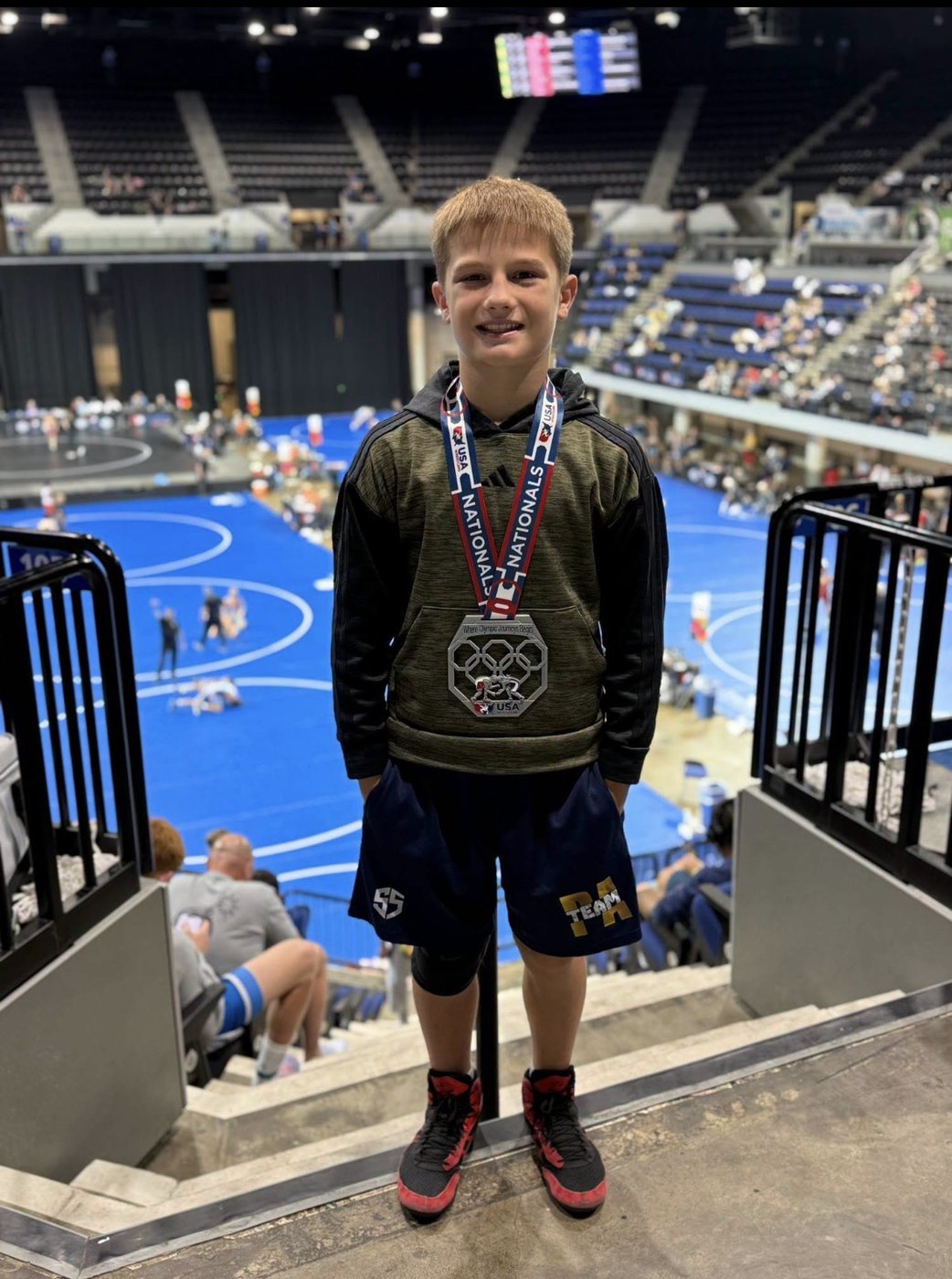 Sawyer Oakes with his Kids Nationals medal